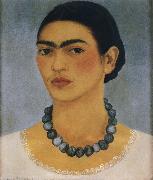 The self-portrait of wore the necklace Frida Kahlo